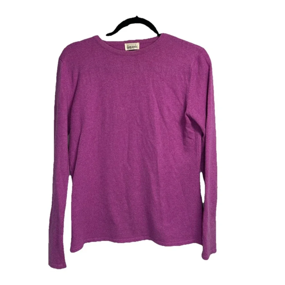 Diane Snyder Cashmere Sweater Womens Medium Purple Pullover Crewneck Preppy‎